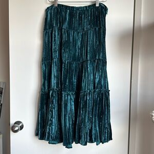 Michael Kors - tiered plissé-velvet midi skirt